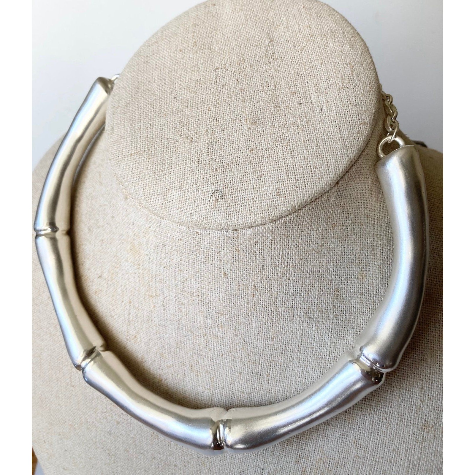 925 Bat-Ami Sterling Silver Tube Choker Necklace With Chain